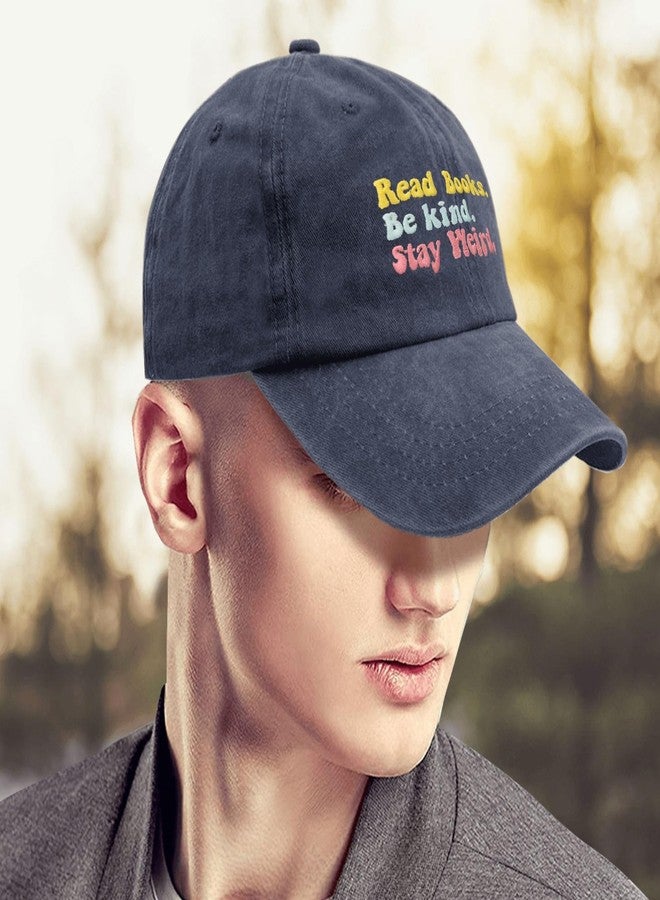 ODCRAT Trendy Hats Read Books Be Kind Stay Weird Ball Cap Funny Golf Cap Gifts for Daughter Who Like Embroidered,Cycling Hat Suitable for Streetwear - Image 4